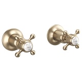 Cutout image of Crosswater Belgravia Brushed Brass Wall Stop Taps